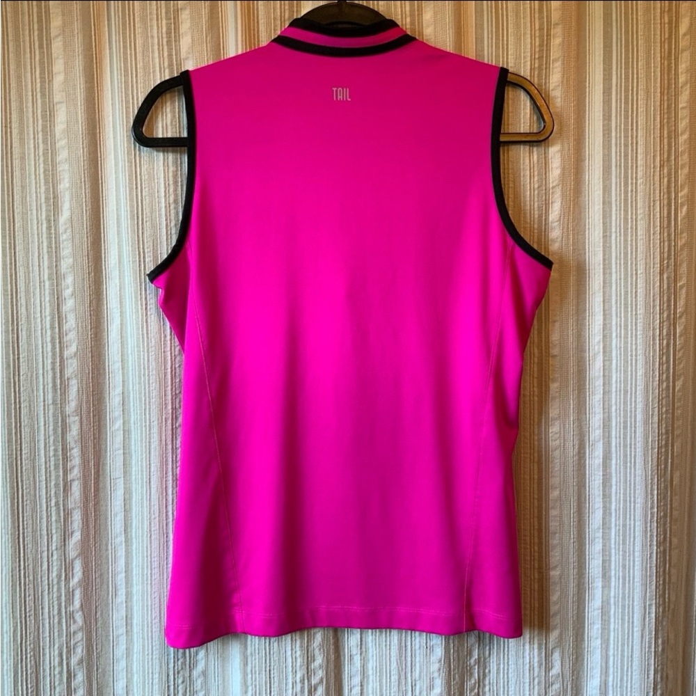 Tail Activewear Women's Sleeveless Zip Golf Polo - Bright Pink - Picture 2 of 2